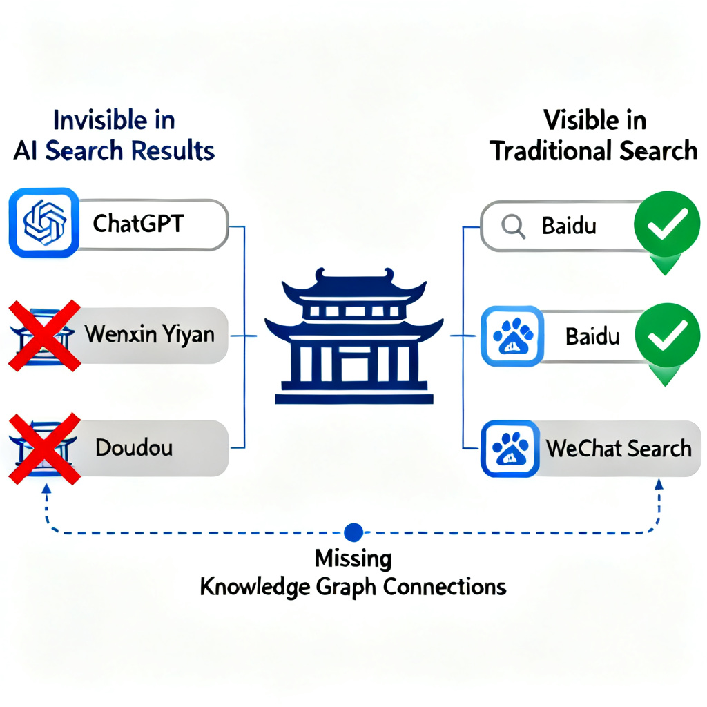 传统企业在AI搜索中隐身的原因示意图